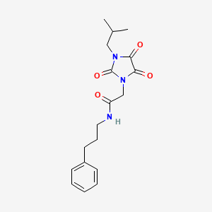 2-[3-(2-methylpropyl)-2,4,5-trioxoimidazolidin-1-yl]-N-(3-phenylpropyl)acetamide