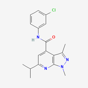 molecular formula C18H19ClN4O B6621451 N-(3-chlorophenyl)-1,3-dimethyl-6-propan-2-ylpyrazolo[3,4-b]pyridine-4-carboxamide 