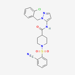 N-[2-[(2-chlorophenyl)methyl]pyrazol-3-yl]-1-(2-cyanophenyl)sulfonylpiperidine-4-carboxamide