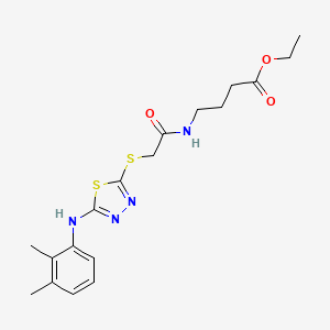 molecular formula C18H24N4O3S2 B6621465 Ethyl 4-[[2-[[5-(2,3-dimethylanilino)-1,3,4-thiadiazol-2-yl]sulfanyl]acetyl]amino]butanoate 