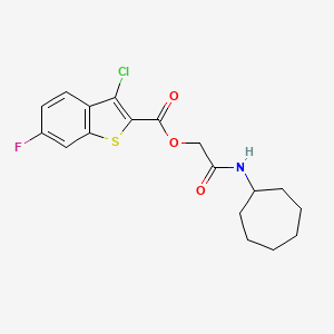 molecular formula C18H19ClFNO3S B6621468 [2-(Cycloheptylamino)-2-oxoethyl] 3-chloro-6-fluoro-1-benzothiophene-2-carboxylate 