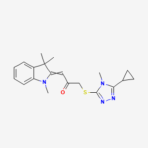 1-[(5-Cyclopropyl-4-methyl-1,2,4-triazol-3-yl)sulfanyl]-3-(1,3,3-trimethylindol-2-ylidene)propan-2-one