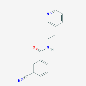 molecular formula C15H13N3O B6621508 3-cyano-N-(2-pyridin-3-ylethyl)benzamide 