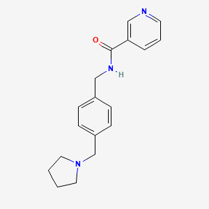 N-[[4-(pyrrolidin-1-ylmethyl)phenyl]methyl]pyridine-3-carboxamide