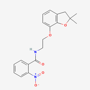 molecular formula C19H20N2O5 B6621544 N-[2-[(2,2-dimethyl-3H-1-benzofuran-7-yl)oxy]ethyl]-2-nitrobenzamide 