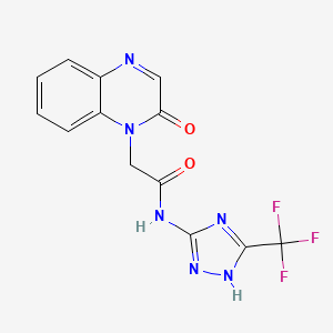 molecular formula C13H9F3N6O2 B6621571 2-(2-oxoquinoxalin-1-yl)-N-[5-(trifluoromethyl)-1H-1,2,4-triazol-3-yl]acetamide 