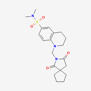 1-[(1,3-dioxo-2-azaspiro[4.4]nonan-2-yl)methyl]-N,N-dimethyl-3,4-dihydro-2H-quinoline-6-sulfonamide