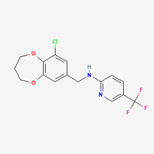 molecular formula C16H14ClF3N2O2 B6621624 N-[(6-chloro-3,4-dihydro-2H-1,5-benzodioxepin-8-yl)methyl]-5-(trifluoromethyl)pyridin-2-amine 