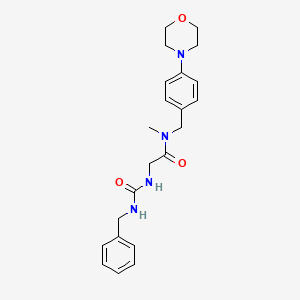 molecular formula C22H28N4O3 B6621658 2-(benzylcarbamoylamino)-N-methyl-N-[(4-morpholin-4-ylphenyl)methyl]acetamide 