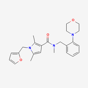 molecular formula C24H29N3O3 B6621661 1-(furan-2-ylmethyl)-N,2,5-trimethyl-N-[(2-morpholin-4-ylphenyl)methyl]pyrrole-3-carboxamide 