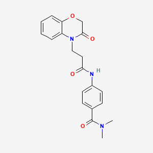 molecular formula C20H21N3O4 B6621671 N,N-dimethyl-4-[3-(3-oxo-1,4-benzoxazin-4-yl)propanoylamino]benzamide 