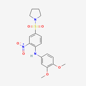 3,4-dimethoxy-N-(2-nitro-4-pyrrolidin-1-ylsulfonylphenyl)aniline