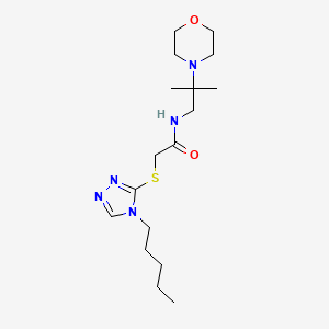 N-(2-methyl-2-morpholin-4-ylpropyl)-2-[(4-pentyl-1,2,4-triazol-3-yl)sulfanyl]acetamide