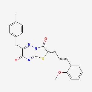 2-[3-(2-Methoxyphenyl)prop-2-enylidene]-6-[(4-methylphenyl)methyl]-[1,3]thiazolo[3,2-b][1,2,4]triazine-3,7-dione