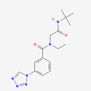 molecular formula C16H22N6O2 B6621715 N-[2-(tert-butylamino)-2-oxoethyl]-N-ethyl-3-(tetrazol-1-yl)benzamide 