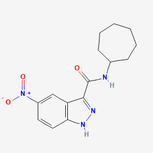 molecular formula C15H18N4O3 B6621721 N-cycloheptyl-5-nitro-1H-indazole-3-carboxamide 