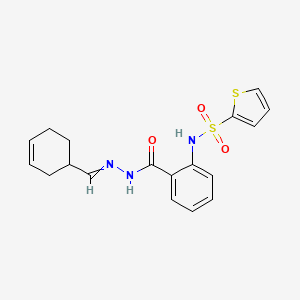 N-(cyclohex-3-en-1-ylmethylideneamino)-2-(thiophen-2-ylsulfonylamino)benzamide