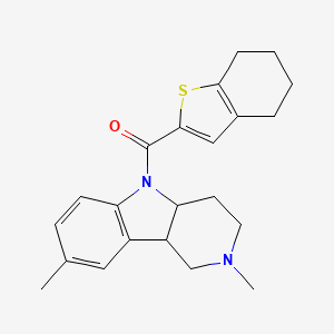 molecular formula C22H26N2OS B6621756 (2,8-dimethyl-3,4,4a,9b-tetrahydro-1H-pyrido[4,3-b]indol-5-yl)-(4,5,6,7-tetrahydro-1-benzothiophen-2-yl)methanone 