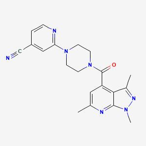 2-[4-(1,3,6-Trimethylpyrazolo[3,4-b]pyridine-4-carbonyl)piperazin-1-yl]pyridine-4-carbonitrile