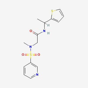 2-[methyl(pyridin-3-ylsulfonyl)amino]-N-(1-thiophen-2-ylethyl)acetamide