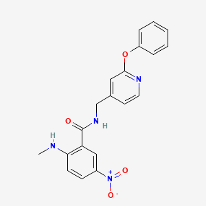 molecular formula C20H18N4O4 B6621884 2-(methylamino)-5-nitro-N-[(2-phenoxypyridin-4-yl)methyl]benzamide 