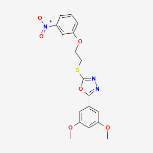 molecular formula C18H17N3O6S B6621895 2-(3,5-Dimethoxyphenyl)-5-[2-(3-nitrophenoxy)ethylsulfanyl]-1,3,4-oxadiazole 