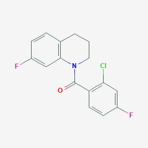 molecular formula C16H12ClF2NO B6621899 (2-chloro-4-fluorophenyl)-(7-fluoro-3,4-dihydro-2H-quinolin-1-yl)methanone 