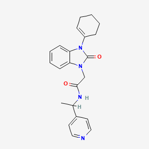 2-[3-(cyclohexen-1-yl)-2-oxobenzimidazol-1-yl]-N-(1-pyridin-4-ylethyl)acetamide