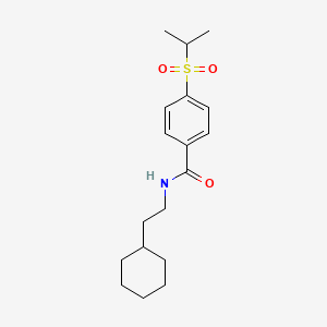 molecular formula C18H27NO3S B6621909 N-(2-cyclohexylethyl)-4-propan-2-ylsulfonylbenzamide 