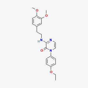 molecular formula C22H25N3O4 B6621959 3-{[2-(3,4-dimethoxyphenyl)ethyl]amino}-1-(4-ethoxyphenyl)pyrazin-2(1H)-one 