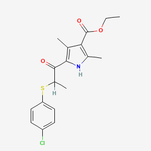 ethyl 5-[2-(4-chlorophenyl)sulfanylpropanoyl]-2,4-dimethyl-1H-pyrrole-3-carboxylate