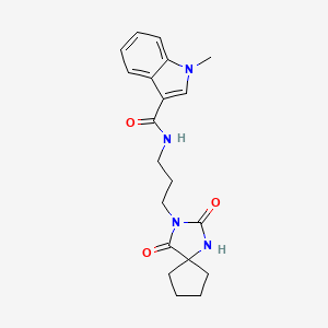 N-[3-(2,4-dioxo-1,3-diazaspiro[4.4]nonan-3-yl)propyl]-1-methylindole-3-carboxamide