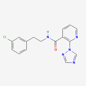 molecular formula C16H14ClN5O B6622032 N-[2-(3-chlorophenyl)ethyl]-2-(1,2,4-triazol-1-yl)pyridine-3-carboxamide 