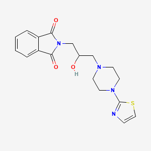 molecular formula C18H20N4O3S B6622038 2-[2-Hydroxy-3-[4-(1,3-thiazol-2-yl)piperazin-1-yl]propyl]isoindole-1,3-dione 