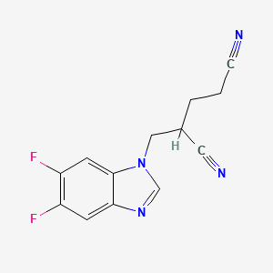 molecular formula C13H10F2N4 B6622042 2-[(5,6-Difluorobenzimidazol-1-yl)methyl]pentanedinitrile 