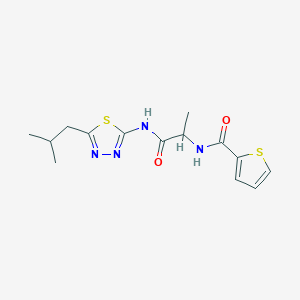 N-[1-[[5-(2-methylpropyl)-1,3,4-thiadiazol-2-yl]amino]-1-oxopropan-2-yl]thiophene-2-carboxamide