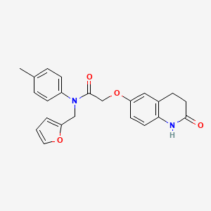 N-(furan-2-ylmethyl)-N-(4-methylphenyl)-2-[(2-oxo-3,4-dihydro-1H-quinolin-6-yl)oxy]acetamide