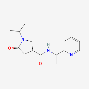 5-oxo-1-propan-2-yl-N-(1-pyridin-2-ylethyl)pyrrolidine-3-carboxamide
