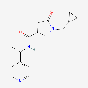 molecular formula C16H21N3O2 B6622081 1-(cyclopropylmethyl)-5-oxo-N-(1-pyridin-4-ylethyl)pyrrolidine-3-carboxamide 