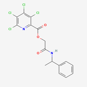 molecular formula C16H12Cl4N2O3 B6622089 [(1-Phenylethyl)carbamoyl]methyl 3,4,5,6-tetrachloropyridine-2-carboxylate 