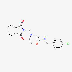 molecular formula C20H24ClN3O3 B6622098 N-[(4-chlorophenyl)methyl]-2-[(1,3-dioxo-3a,4,7,7a-tetrahydroisoindol-2-yl)methyl-ethylamino]acetamide 