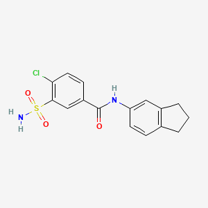 molecular formula C16H15ClN2O3S B6622112 4-chloro-N-(2,3-dihydro-1H-inden-5-yl)-3-sulfamoylbenzamide CAS No. 851184-60-6