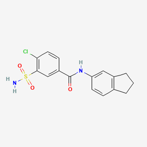 4-chloro-N-(2,3-dihydro-1H-inden-5-yl)-3-sulfamoylbenzamide