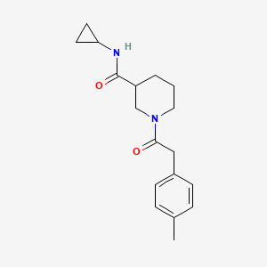 molecular formula C18H24N2O2 B6622135 N-cyclopropyl-1-[2-(4-methylphenyl)acetyl]piperidine-3-carboxamide 