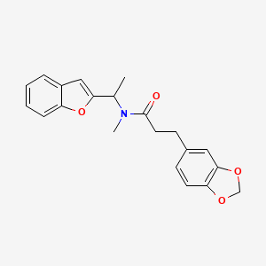 3-(1,3-benzodioxol-5-yl)-N-[1-(1-benzofuran-2-yl)ethyl]-N-methylpropanamide