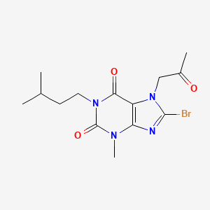 molecular formula C14H19BrN4O3 B6622194 8-Bromo-3-methyl-1-(3-methylbutyl)-7-(2-oxopropyl)purine-2,6-dione 