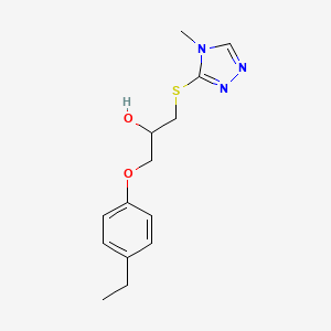 molecular formula C14H19N3O2S B6622196 1-(4-Ethylphenoxy)-3-[(4-methyl-1,2,4-triazol-3-yl)sulfanyl]propan-2-ol 