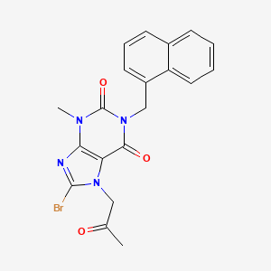 8-Bromo-3-methyl-1-(naphthalen-1-ylmethyl)-7-(2-oxopropyl)purine-2,6-dione