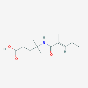 4-methyl-4-[[(E)-2-methylpent-2-enoyl]amino]pentanoic acid