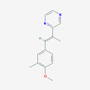 molecular formula C15H16N2O B6622260 2-[(E)-1-(4-methoxy-3-methylphenyl)prop-1-en-2-yl]pyrazine 